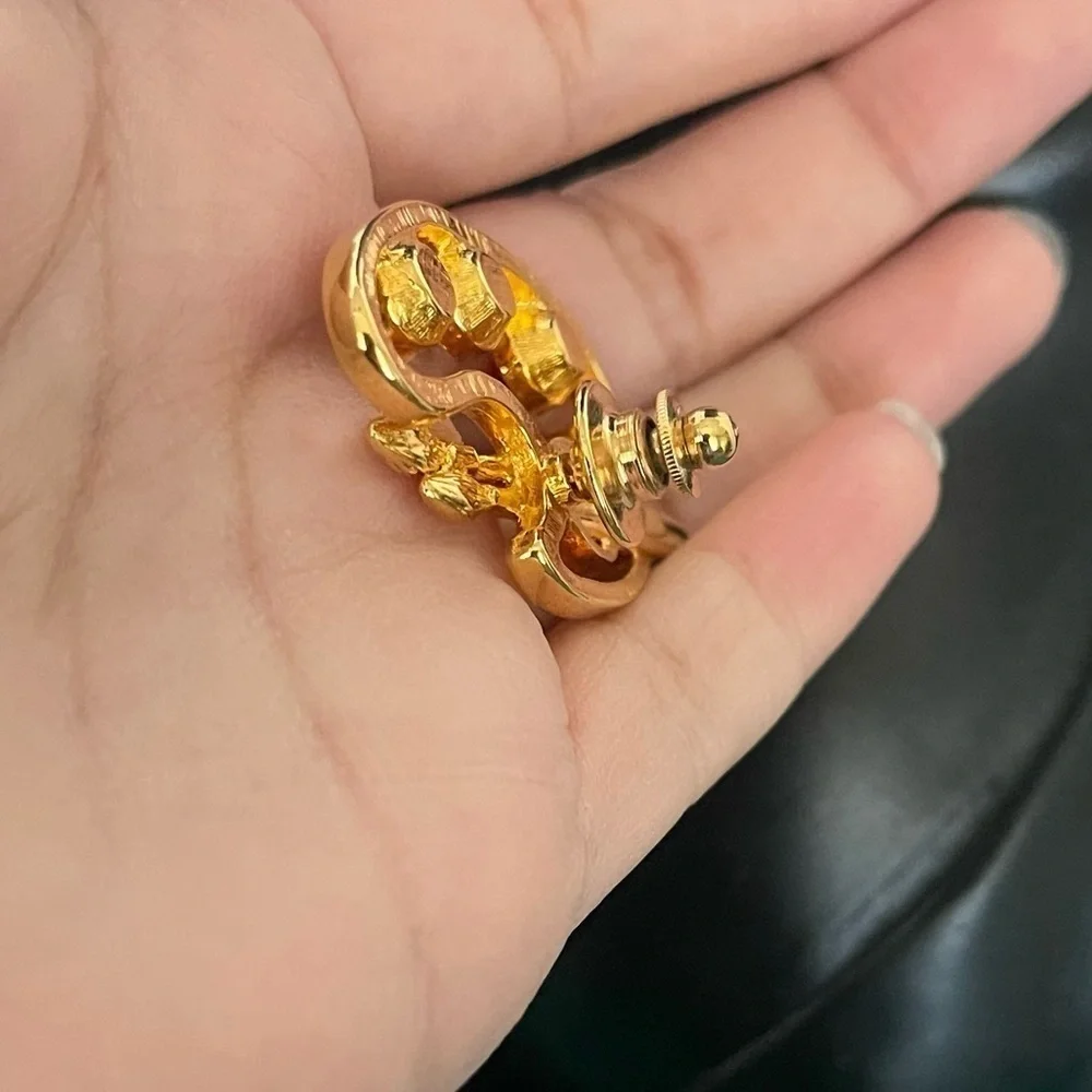 Vintage Avon Gold-Tone Artist Palette Pin Brooch With Colorful Rhinestones
